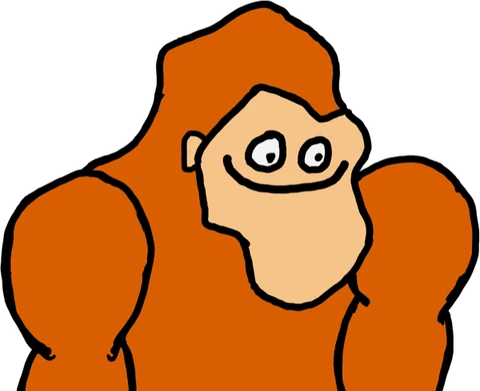 Monke grinning with delight