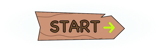 The wooden START plank from the app